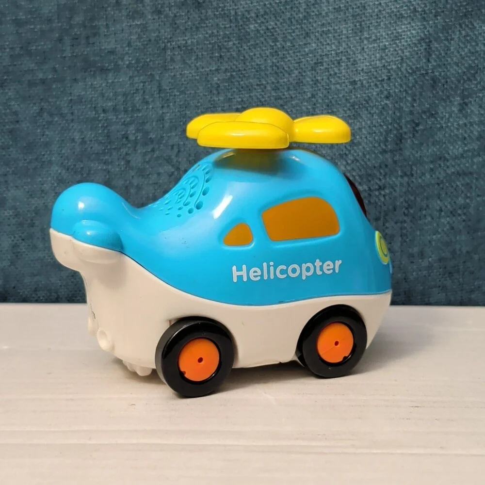 VTech Go! Go! Smart Wheels HELICOPTER | Light Blue & Yellow | Tested Works!